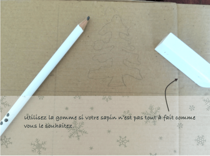 sapin crayon et gomme texte