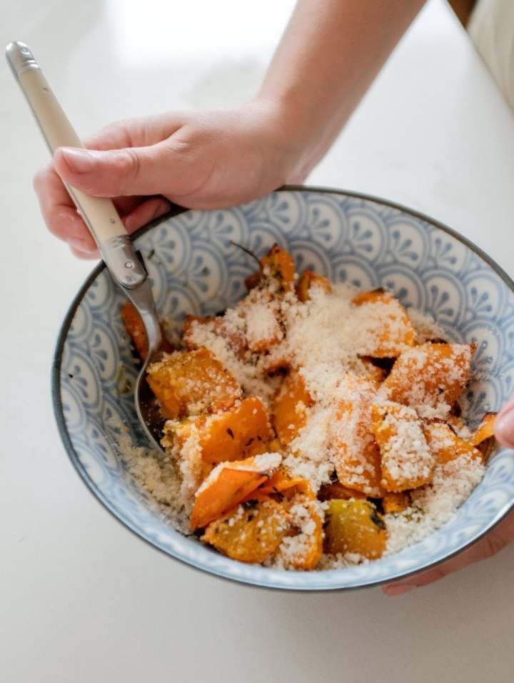 morceaux de courge fromage